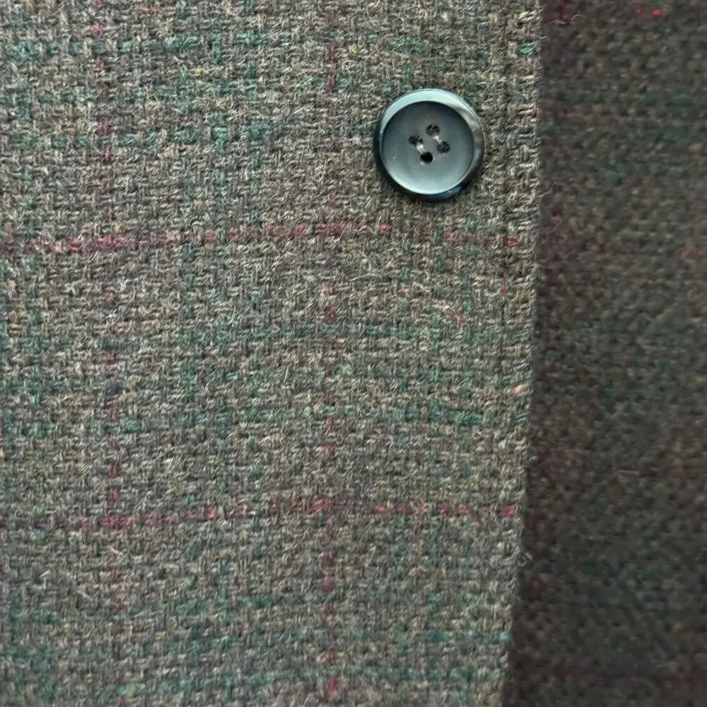 1960s Tweed Sport Coat 38R Hillary Morton ACWA Union Vintage Blazer Dark Green